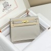 Hermes Kelly Danse Evercolor Bag Pearl Gray GHW