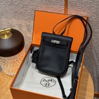 Replica Hermes Kelly Jump Backpack in Black Swift - Top high quality replica