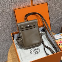 Replica Hermes Kelly Jump Backpack in Etoupe Swift - Top high quality replica