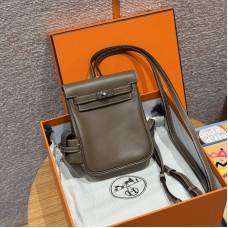 Replica Hermes Kelly Jump Backpack in Etoupe Swift - Top high quality replica