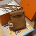 Gold Replica Hermes Kelly Jump Backpack front view showing iconic buckle closure