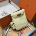 Jaune Milton Replica Hermes Kelly Jump Backpack front view showing iconic buckle closure