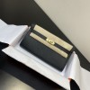 Hermes Kelly Classique To Go Wallet In Black Epsom Calfskin GHW