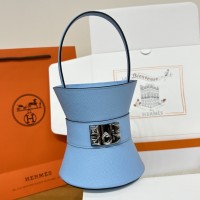 Replica Hermes Mini Medor Bag in Celeste - Front View