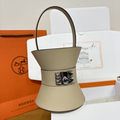 Replica Hermes Mini Medor Bag in Trench - Front View