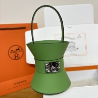 Replica Hermes Mini Medor Bag in Vert Yucca - Front View
