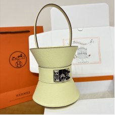 Replica Hermes Mini Medor Bag in Yellow - Front View