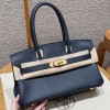 Hermes Shoulder Replica Handbag Store 29 in Blue Presse Evercolor Leather