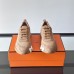 Replica Hermes Bouncing Sneaker side view, camel leather with signature H detail