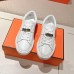 Replica Hermes Day Sneaker front view with leather stitching details