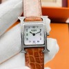 Hermès Heure H Watch Small Model 25 MM with Orange Alligator Leather