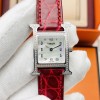 Hermès Heure H Watch Small Model 25 MM with Rubis Alligator Leather